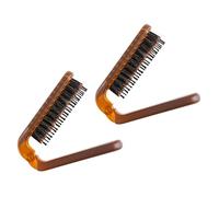 Gogogmee Portable Folding Travel Comb 2 Pcs Bristle Hair Brush for Straight Curly Hair Compact Massage Comb for Men Women for-the-Go Styling