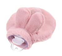 Gogogmee Portable Hot Water Bag Soft Plush Rabbit Shape Hand Warmer for Relief and Winter Warmth Leakproof PVC Hot Water Bottle for Family and Friends Easy to Fill and Carry Pink Design