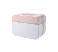 Gogogmee Portable Large Pink Double-Layer Plastic Medicine Case with Handle, Multi-Functional Emergency Storage Box for Home Use