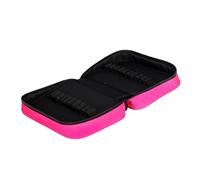 Gogogmee Portable Marker Organizer Bag with Handle Large Capacity Oxford Cloth Pen Pouch for Art Markers and Stationery Elastic Ring Storage for Travel School Office Use Rose Red