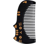Gogogmee Portable Ox Horn Comb for Children and Women with Scalp Massage Function and Breakage Reduction, for Brushing Curly and Wavy Hair the Go