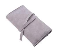 Gogogmee Portable Slot Makeup Brush Bag Gray Cosmetic Organizer Pouch for Travel Home Business Convenient Rolling Storage for Makeup Tools Women