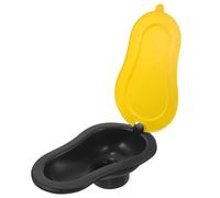 Gogogmee Portable Temporary Squatting Toilet Yellow Plastic Thickened Urine Bucket with Lid for Camping, Hiking, Construction Site and Travel Use