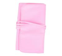 Gogogmee Portable Travel Makeup Brush Organizer Rolling Case Pouch Large Capacity Cosmetic Brush Holder Bag for Women Business Trips and Home Storage Pink