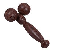 Gogogmee Portable Wenge Facial Massage Roller with Dual Balls for Face and Body, Handheld Neck Roller to Promote and Muscle Relaxation, for Home and Travel Use