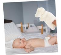 Gogogmee Premium Plush Polar Bear Hand Puppet for Adults Soft Washable Animal Doll for Storytelling Role-play Imaginative Play Vocabulary Practice and Emotional Expression White Stuffed