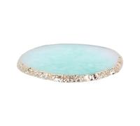 Gogogmee Professional Nail Art Color Mixing Tray Chic Manicure Palette for Salon and Home Use Crystal Agate Green Round-edge Design for Polish Foundation Lipstick and Pigment Blending