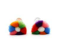 Gogogmee Rainbow Nail Art Dust Brush with Metal Handle Petal Shape Powder Cleaner for Acrylic Nails Soft Wool Bristles for Manicure and Makeup Portable