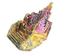 Gogogmee Rare Bismuth Crystal Specimen Irregular Mineral Ornament for Home Office Table Decor Aquarium Plant Pot Accent Natural Rainbow Metal Stone