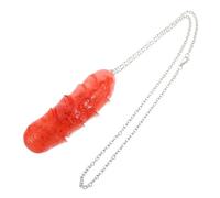 Gogogmee Realistic Hot Dog Pendant Necklace Unique Metal Fake Food Neck Chain Fun Disco Couple Accessory for Parties and Daily Wear Novelty Sausage Simulation Jewelry for Women