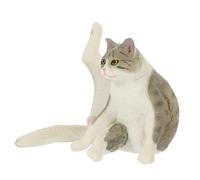 Gogogmee Realistic Plastic Cat Figurine Lifelike Desktop Cat Model Decoration for Home Office Garden Ornament gift for for for for for for Idea