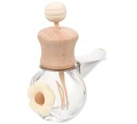 Gogogmee Refillable Car Air Freshener Bottle with Vent Clip, Milk Tea Color Essential Oil Diffuser, Empty Perfume Bottle for Auto Fragrance, Creative Car Interior Decoration with White