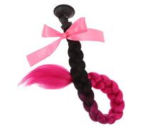 Gogogmee Removable Long Braided Ponytail Helmet Accessory with Suction Cup for Motorcycle and E-bike Helmets with Bowknot