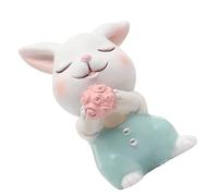 Gogogmee Resin Cake Ornament Green Bunny Fun Desktop Decoration for Office Car Balcony Adorable Cake Topper Family