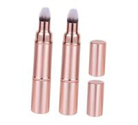 Gogogmee Retractable Double-ended Makeup Brush Set Travel Size Foundation Brush Cover Portable Powder for Blush Bronzer