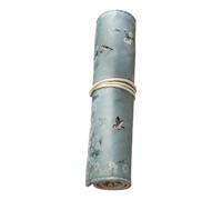 Gogogmee Retro Blue Polyester Roll Pen Bag Lightweight Pencil Storage Case with Beautiful Flowers and Cranes Printing, for Home Use and Organizing Stationery