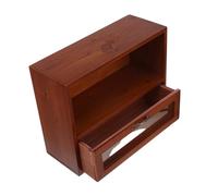 Gogogmee Retro Storage Box for Tea Cosmetics Cups Vintage Design Elegant Carvings Wood for Tabletop Organization and Home Decor