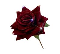 Gogogmee Rhinestone Red Rose Hairpin Elegant Ancient Style Wedding Bridal Hair Accessories Floral Hair Stick for Buns