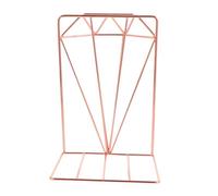 Gogogmee Rose Gold Iron Bookend for Office Desk Metal Book Organizer Rack Stylish Desktop Storage Shelf for Books Files and Magazines Bookshelf Accessory for Home and Workplace