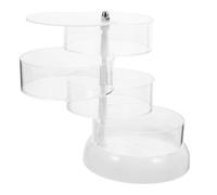 Gogogmee Rotating Desk Organizer Multi-layer Storage Box Clear Acrylic Display Case for Makeup Figures Hair Ties Compact Sturdy Storage for Desk Vanity