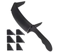 Gogogmee S-shaped Curved Hair Cutting Comb Set for Men Black Plastic Barber Guide Combs with Limiters Professional Styling for Hairdressers and Barbers