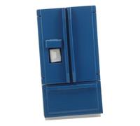 Gogogmee Scale Dollhouse Mini Fridge Model Double Door Wooden Refrigerator Miniature Kitchen Appliance for Role-playing and Space Planning with Realistic Design