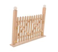 Gogogmee Scale Double Picket Fence Outdoor Decoration Solid Wood DIY Assembly Realistic Garden Door for Dollhouse Scenes and Role Playing