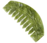 Gogogmee Scraping Massage Tool Jade Hair Comb Head Massage Comb Guasha Comb for Friends and the Elderly Green Natural Xiuyan Jade