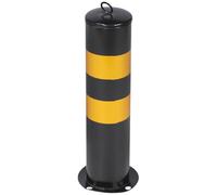 Gogogmee Security Post Driveway Security Post Black Stainless Steel 114mm Diameter 500mm High Warning Column for Entrances and Ports Protection