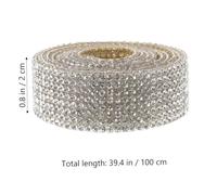 Gogogmee Self-Adhesive Rhinestone Strip Ribbon Wide Diamond Craft Trim with Strong Adhesion for DIY Clothes Shoes and Decorations Shiny Crystal Embellishment for Crafts and Fashion