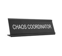 Gogogmee Shaped Aluminum Chaos Coordinator Desk Plaque Clear Text Office Name Plate Home Workspace Decor Versatile Desk Sign for Easy Identification