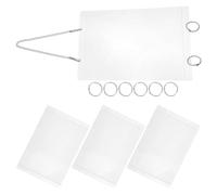 Gogogmee Side-Loading Hanging Price Tag Holder with Chain, A5 Four-Panel Price Display Pouch for Retail Posters and Supermarket Label Organization