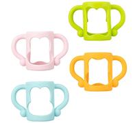 Gogogmee Silicone Baby Bottle Handles Grip 4 Pcs for Feeding Bottles Non-Slip Design Assorted Colour, Fine Texture for Easy Holding During Feeding Time