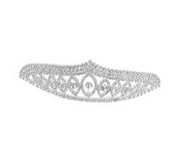 Gogogmee Silver Bridal Crystal Crown with Secure Comb Alloy Princess Tiara for Women and Dazzling Wedding Headpiece for Special Events Birthday Cosplay and Prom Accessories