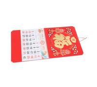 Gogogmee Snake Year Hanging Calendar Chinese Style Wall Decor Monthly Calendar with Lunar Dates and Global Holidays for Home Office Traditional Red Fu Character Design