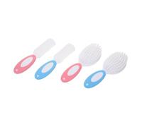Gogogmee Soft Bristles Newborn Brush and Comb Set for Boy Girl Gentle Scalp Massage and Bathing Kit Two Pink and Blue Hair Care Tools for Easy to Clean Grooming Essentials