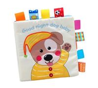 Gogogmee Soft Cloth Book for Early Educational Play Washable Fabric Puzzle Book for Boy Girl Portable Sensory Learning with Puppy Goodnight Theme Safe and Tear-resistant Gift for Boys