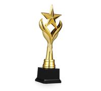 Gogogmee Star Shape Trophy Durable Award for Party Celebrations Competitions Unique Five Pointed Design Base for Winner Names Metallic Finish for Lasting Glory