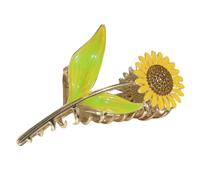 Gogogmee Sunflower Hair Claw Clip Metal Floral Hair Accessory Lightweight Alloy Jaw Clip for Thick and Fine Secure Hold Stylish for Women
