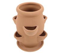 Gogogmee Terracotta 6-pocket Tower Planter Lightweight Decorative Ceramic Succulent Pot Portable Stylish Flower Container for Small Flowers and Orchids for Home Interiors and Gardens