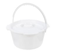 Gogogmee Thickened Plastic Urinal with Lid for Elderly Adults Non-Slip Base Portable Commode Bucket for Disabled and Hospital Use White Bedpan for Men