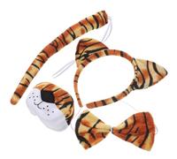 Gogogmee Tiger Ear Headband and Tail Costume Set for Soft Comfortable Flexible Fit Headband with Nose and Bow Tie for Halloween Jungle and Zoo Theme Parties Boys and Fancy Dress Accessories