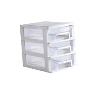 Gogogmee Transparent Desktop Drawer Storage Organizer Box White Plastic Cosmetics Holder for Makeup Brushes and Sundries Compact Narrow Desk Storage for Dressing Table