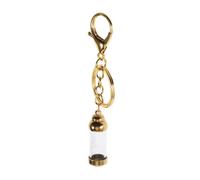 Gogogmee Transparent Glass Bottle Keychain Small Perfume Jar with Titanium Steel Pendant Portable Multi Functional Tiny Crystal Container for Essential Oils Backpack Accessory with Openable