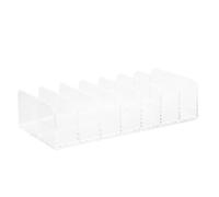 Gogogmee Transparent Vertical Eye Shadow Palette Organizer Divided Cosmetic Storage Rack with Compartments Makeup Holder for Compact Powders Lipsticks and Daily Essentials Space-saving