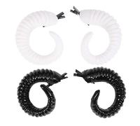 Gogogmee Two Pairs Sheep Horn Hair Clips Black White Artificial Horns Bobby Pins Halloween Hair Decor for Cosplay Costume Festivals Party Accessories