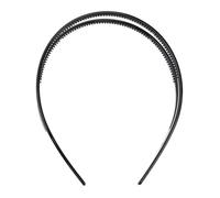 Gogogmee Two-tier Anti-slip Headband with Teeth for Women Chic Narrow Hairband Hair Fixing Band for Daily Use Creative Hair Decor Face Washing Headwear in Glossy Black