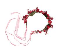 Gogogmee Unique Christmas Berry Wreath Headdress for Women Non-itchy Bridal Hair Decor Elegant Faux Berry Floral Headpiece for Wedding Party and Holiday Celebrations