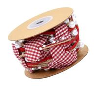 Gogogmee Valentine’S Day Beads Chain Ribbon Roll for DIY Craft, Handmade Heart Pattern Decorative Ribbon for Wrapping, Floral Packaging and Wedding Decoration