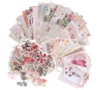 Gogogmee Vintage Botanical Flower Stickers DIY Material Papers for Scrapbooking Creative Journal Decoration Kit for Cards and Home Crafts Floral Patterned Background Paper